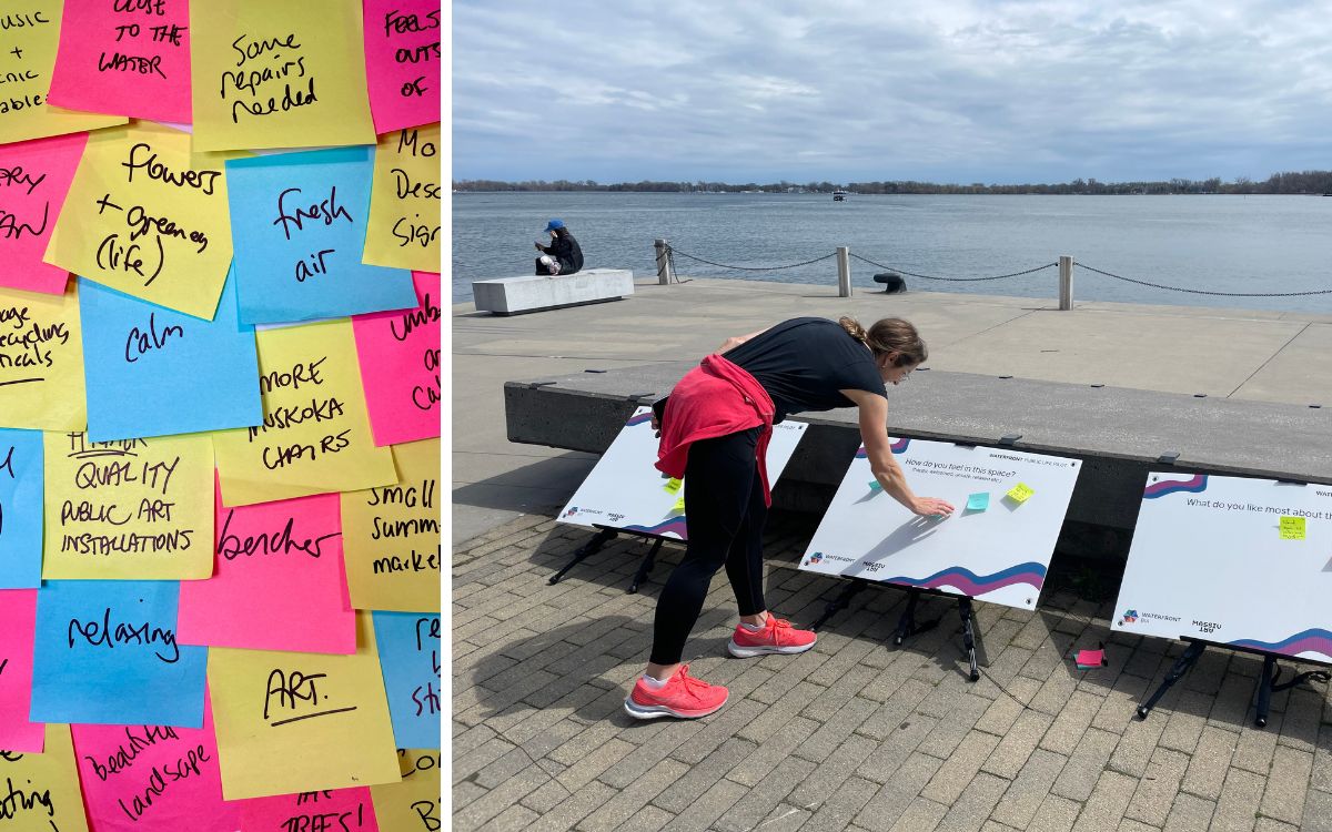 Toronto's Waterfront BIA creative placemaking and public art installation by CK-JJ, produced and curated by MASSIVart.